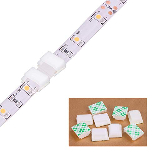 Febsnow 80 Pcs Light Strip Mounting Clips White Self Adhesive Led Light Fasteners Mounting Holder Cable Clamp Organizer For 10Mm Light Strip (10 Mm) #TOP4