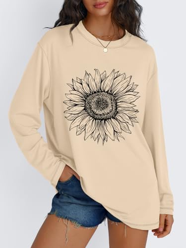 Image of Trendy Queen Womens Oversized Long Sleeve Shirts Fall Tops 2026 Basic Tees