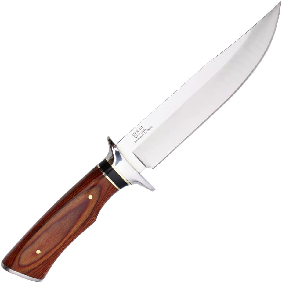 Buckshot Knives 12" Overall Wood handle Fixed Blade Hunting Knife (HBS35)