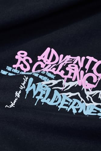 Image of SNITCH Men T-Shirt | Adventure Theme Wilderness Graphic & Mountain Motif Print | 100% Breathable Cotton Crew Neck Regular Fit Short Sleeve Top for Trendy Casual Wear