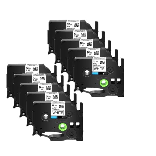 10PCS 5PCS 12mm���x���e�[�vTZ TZE-231 TZE-241 PT-H110���x���v�����^�[�p�̃��~�l�[�g�e�[�v(10PK Black on White)
