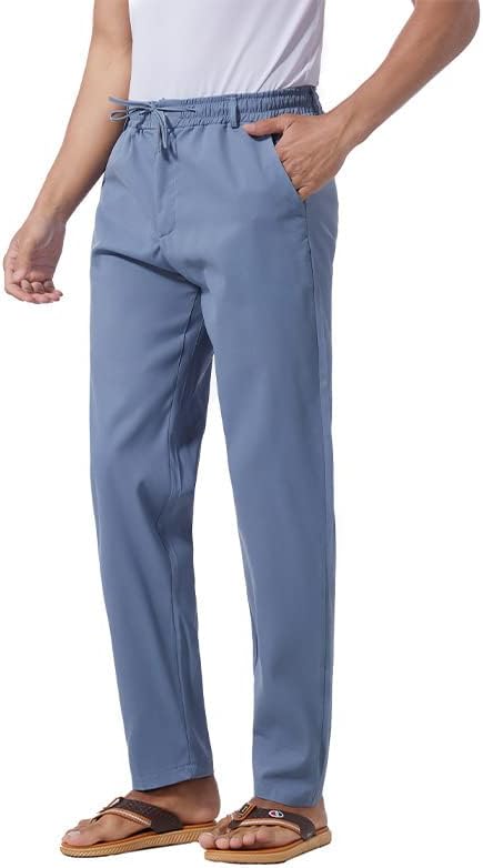 Miniatura 3 de Pantalones casuales de lino de algodón para hombre, pantalones sueltos de playa, pantalones largos de yoga ligeros