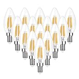 REZELADA C35 4W/6W E12 Candelabra LED Light Bulbs 40Watt/60Watt Equivalent Dimmable 2700K Warm White Chandelier Ceiling Fan Candle Light Bulb 15pcs(4W) - Image 1