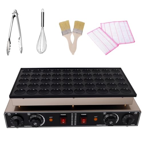 Image of 50PCS Electric Mini Pancake Maker, 1800W Commercial Grade Poffertjes Maker, 110V Non-Stick Surface, Ideal for Breakfast, Snacks, and Desserts