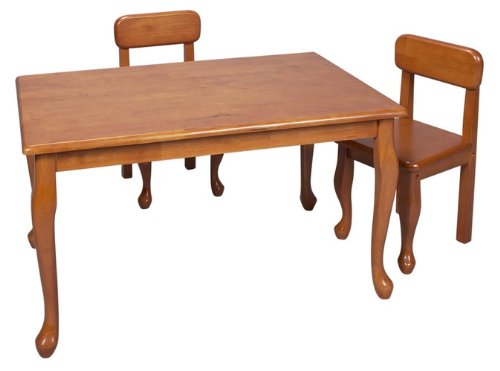 Gift Mark Queen Anne Rectangle Children Table, Honey