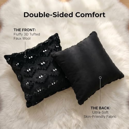DANGEAB Halloween Decorations Bat Pillow Covers 20x20 Set of 2(Black1) - 2