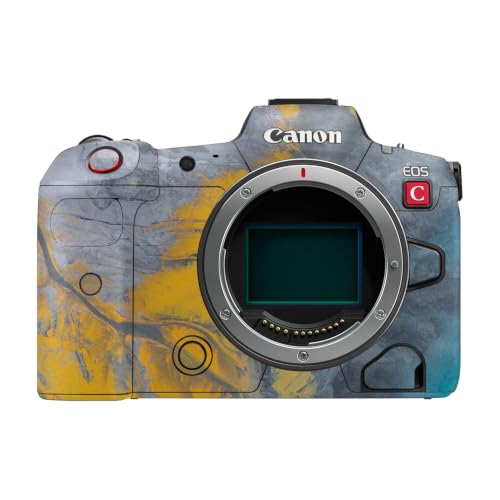 Image of Camera Skin Compatible with Canon EOS R5C (2022) - Yellow Spill - Premium 3M Vinyl Protective Wrap Decal Cover - Easy to Apply | Crafted in the USA by MightySkins