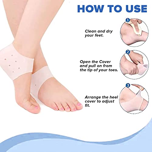 SNISHET Silicone Heel Protectors, Gel Heel Cups for Heel Pain, Breathable Heel Cushions for Back of Heel, Plantar Fasciitis Relief for Men and... - Image 6