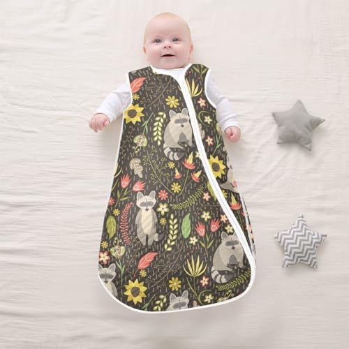 Image of vvfelixl Bright Funny Dinosaurs Baby Sleeping Bag Sleep Sack,Baby Wearable Blanket Sleep Suit for 0-6 Months