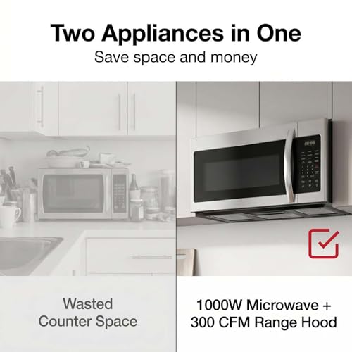 MAGNAVOX HOME 1.7 Cu. Ft. Over-the-Range Microwave Oven, 1000W Stainless Steel Microwave with 300 CFM Vent Fan, Ductless Installation, LED Display, Auto Cook Presets & Child Lock by Magnavox - Image 6