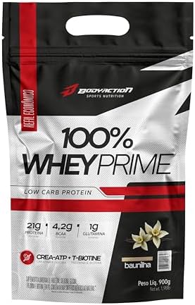 100% Whey Prime Refil 900g Sabor Baunilha Bodyaction