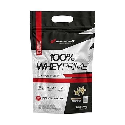 100% Whey Prime Refil 900g Sabor Baunilha Bodyaction