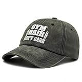 Jumsky Fitness Accessories,Workout Gifts, Gym Hair Don't Care Hat Adjustable Denim Baseball Caps Snapback Black