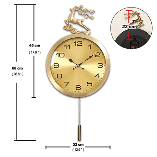 Reloj de pared analógico Aero Snail 12.6 pulgadas con péndulo miniatura 5