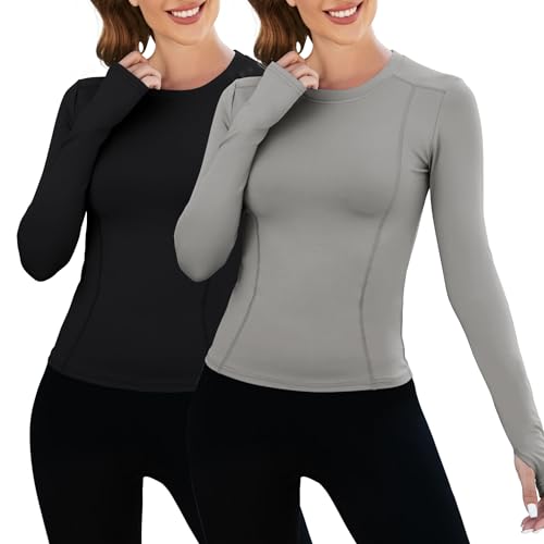 Image of Loovoo Women Workout Shirts, 1 /2 /3 Pack Short Sleeve Compression Tee | Tight Fit Gym Basic Tops, Athletic Quick Dry Crew Neck 4-Way Stretch, Flat Seams Ideal for Yoga, Gym, Running and Daily Wear