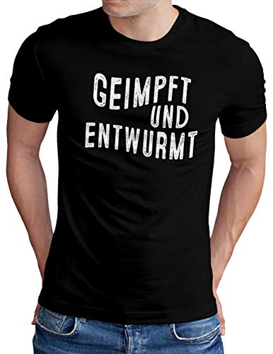T-shirt geimpft et vermifugé idée cadeau humour homme noir OM3