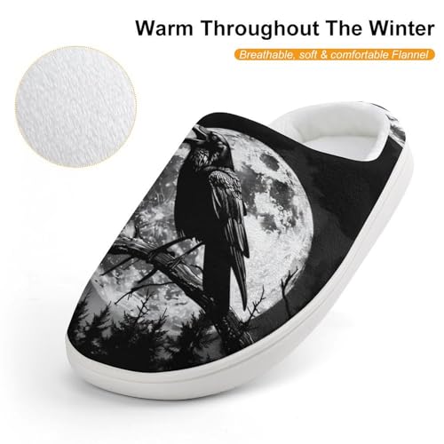 Crow and Full Moon Cute Cotton Slippers Anti-Slip House Shoes Printed Slipper for Indoor Outdoor4