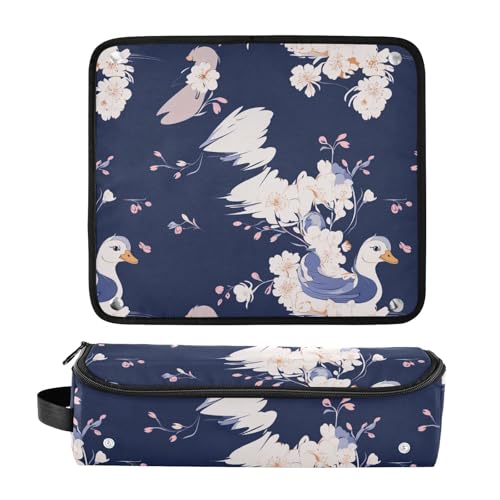Estuche 2 en 1 para plancha y rizador de cabello azul marino miniatura 3