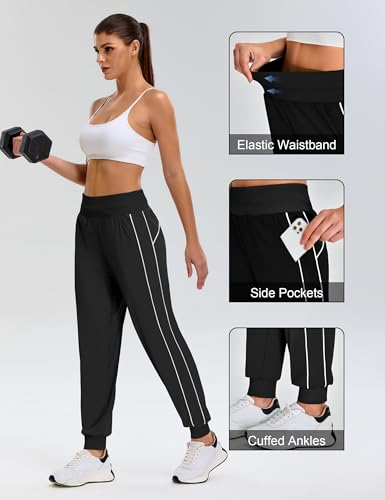 BMJL Women's Joggers 28" Travel High Waisted Workout Pants Hiking Casual Athletic Track Pant Gym Running Training Pockets3