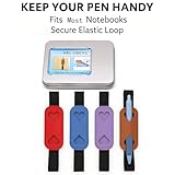 NELJIBEHU Pen Holder for Notebook,Journal, Planner,Adjustable Elastic Band PU Leather Design,Fits 8-11 Inch,4 Pack