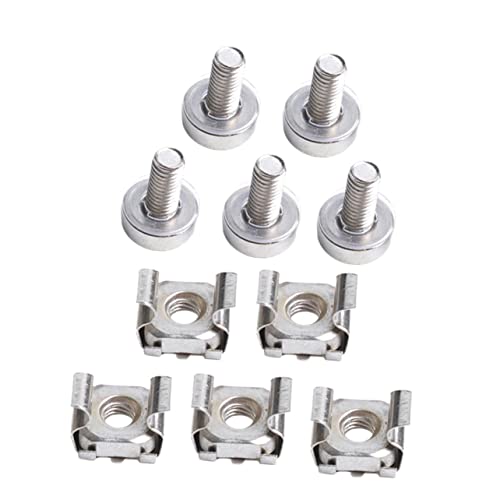 2 Conjuntos Montar Nozes Do Servidor Parafusos De Rack De Servidor Porcas De Armário De Aço Carbono