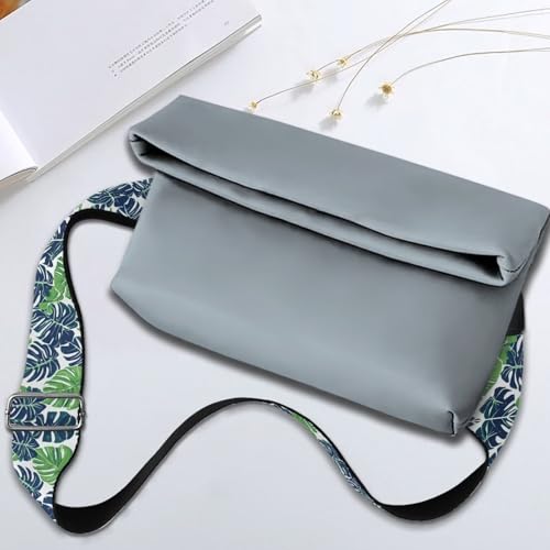 Image of GLENLCWE Monstera Leaf Wide Purse Strap for Women Green Leaves Replacement Belt Adjustable Shoulder Strap for Crossbody /Handbag /Canvas