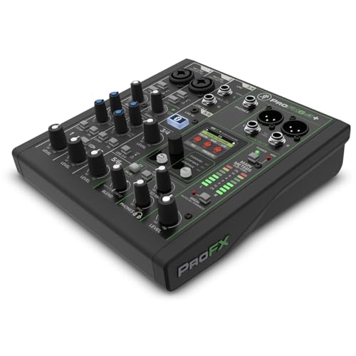 Mackie ProFX6v3+ 6チャンネルプロフェッショナルアナログミキサー USB、オニキスマイクプリアンプ、GigFXエフェクトエンジン、Bluetooth付き