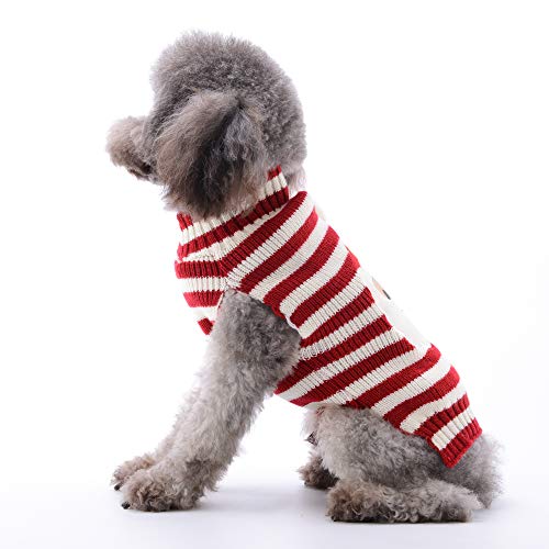 PETCARE Hundepullover Weihnachten Hund Rollkragenpullover Weihnachten Muster Strickwaren warme Haustier Pullover für Hundewelpen Party Puppy Geschenk für Hund