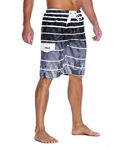 Image of Nonwe Men's Beachwear Quick Dry Striped Board Shorts