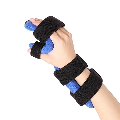 YiYame férula de mano en reposo, Soporte para Muñeca y Dedos, Ortesis de Mano para Apoplejía Soporte de Mano de Noche para Contracturas de Dedos, muñequera tunel carpiano, Izquierda/Derecha, M