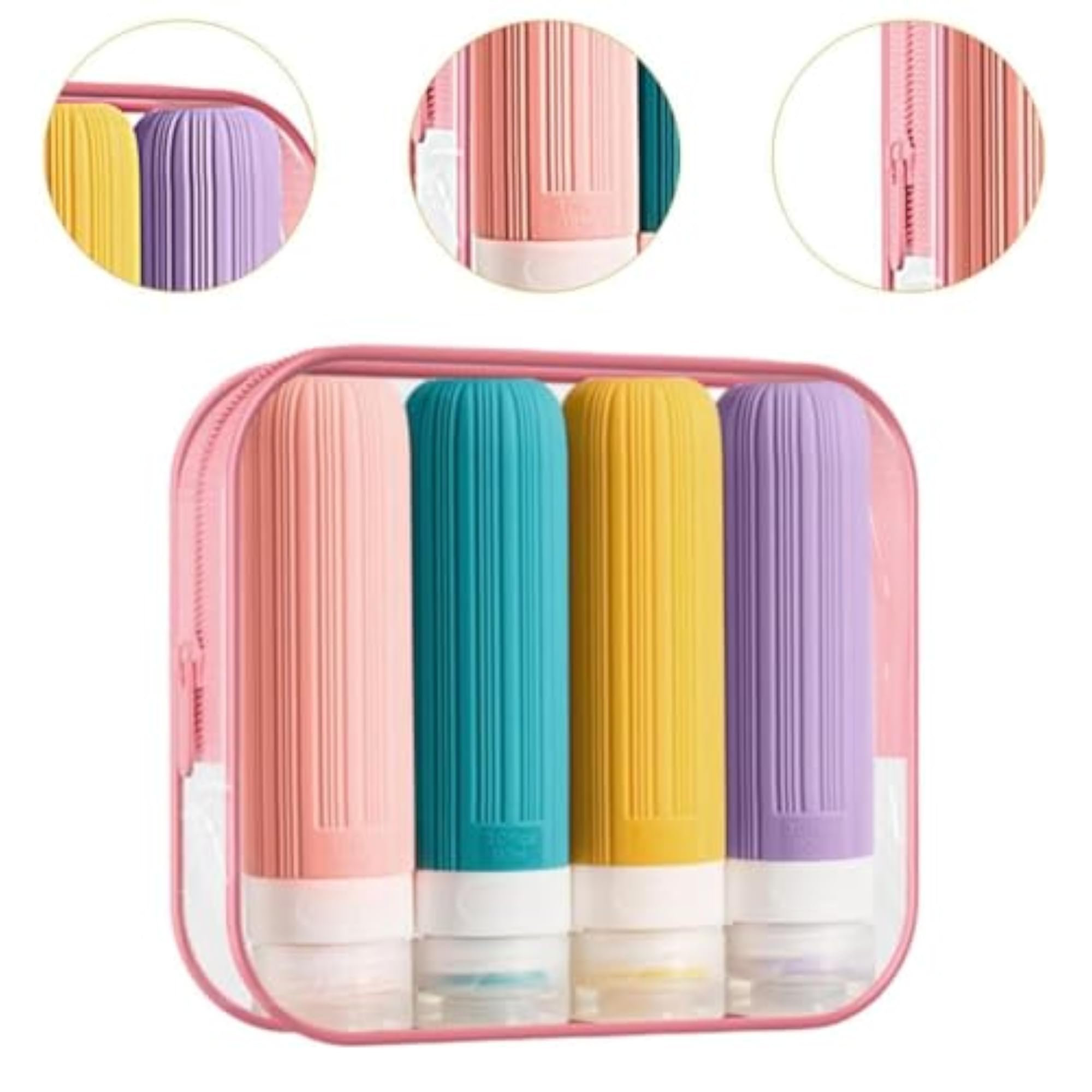4-Pack Leakproof Silicone Travel Bottles
