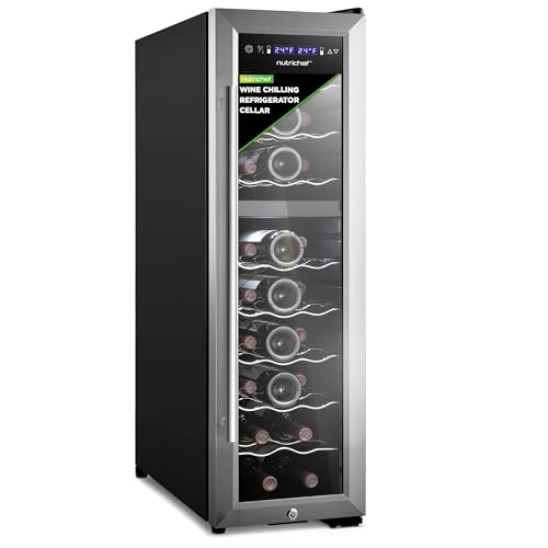 NutriChef-PKCWCDS2485-Chilling-Refrigerator-Cellar-Dual-Zone-Wine-CoolerChiller-Digital-Touch-Button-Control-with-Air-Tight-Seal-Contains-Placement-for-Standing-24-Bottle-Storage-Capacity-Black NutriChef PKCWCDS248.5 Chilling Refrigerator Cellar-Dual-Zone Wine Cooler/Chiller, Digital Touch Button Control with Air Tight Seal, Contains Placement for Standing (24 Bottle Storage Capacity), Black - Image 1