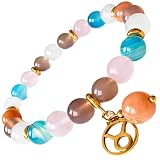 TEJO Pulsera del Zodiaco para Mujer con Piedras Naturales – Acero Inoxidable Chapado en Oro – Joyería Astrológica Elegante – Regalo Personalizado por Signo (Tauro, S)