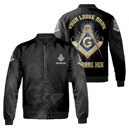 Personalized Freemasonry Master Mason Golden Bomber Jacket S-5XL