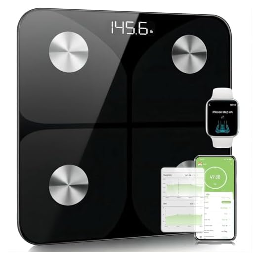 Körperfettwaage, Personenwaage Digital Testsieger 2024 mit APP 180kg /400lbs, Waage Personen Bluetooth Körperwaage für Körperfett, BMI, Gewicht, Wasser und Muskelmasse