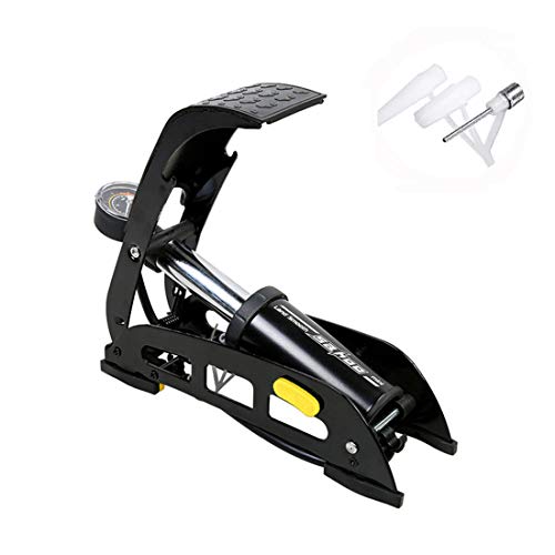 Puimentiua Single/Double Barrel Foot Pump Portable Bike Air Pump Double Cylinder Accurate Floor Pump Tire Pump for Bike Car/Motorcycle with Pressure Gauge & Smart Valve Head