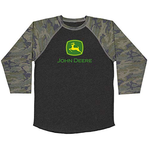 John Deere T-shirt manches 3/4 homme avec logo jaune emblématique