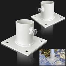 2PCS Stationary Dock Base Plate Hardware, 4.7" X 4.7" Heavy Duty Floating Dock Hardware, Boat Dock Hardware Rust Spraying Coat, Stationary Dock Hardware Secure Dock to Prevent Sinking