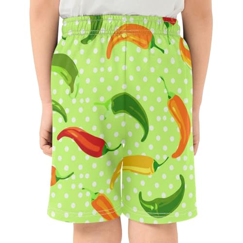 J JOYSAY Colorful Pepper Polka Dot Boys Athletic Shorts Kids Youth Casual Shotrs with Elastic Waistband Pockets3
