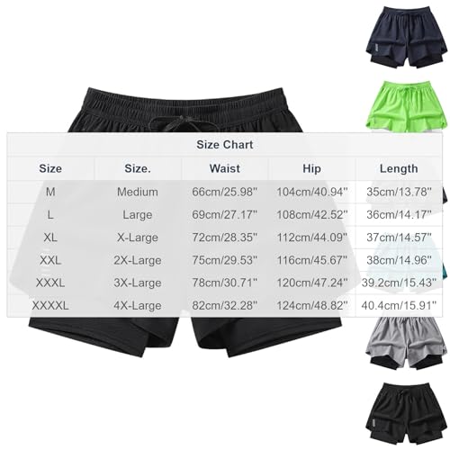 NATHGAM Shorts running hombre 2 en 1 cintura elástica miniatura 3