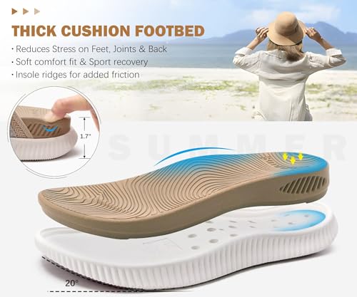 Image of KuaiLu Womens Orthopedic Flip Flops With Arch Support Adjustable Thick Athletic Cushion Recovery Walking Sandals For Woman Ladies Fashion Comfortable Flip-Flop Slides, Water Resistant & Lightweight