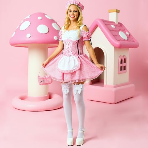 Image of Women's Satin Bows Thigh High Stockings Hold-ups Snag-Resistant Knee High Long Socks