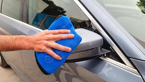 Image of SOFTSPUN Microfiber Cloth for Car Coral 800GSM 40X60cms 4 Pcs Blue+Grey! Extra Thick Microfiber Cleaning Cloths Perfect for Bike, Auto, Cars Both Interior and Exterior.