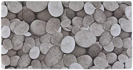 AQUALONA Bath Mat, Anti-Mould Non-Slip Bathtub Mat Textured Surface, Suction Cups Pebble Grey, 69 x 36cm