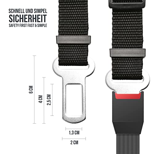 Lantelme Hunde Auto Sicherheitsgurt Adapter extra stark Gurtadapter ausziehbar bis 60cm Farbe schwarz für Autogurt KFZ Wohnmobil Fahrzeug 4913