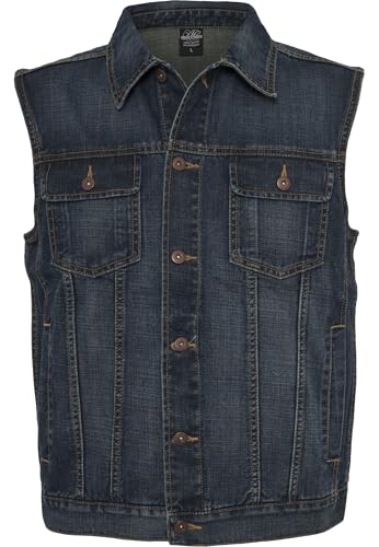 URBAN CLASSICS Chaleco de Jeans para Hombre, Regular Fit, Chaqueta Vaquera en Estilo Vintage, Denim Vest de Color: denim blu, Talla: XL