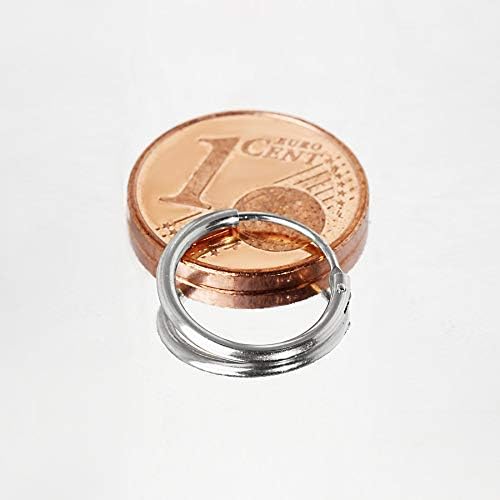 NKlaus pair gold white gold creoles earrings round gold earrings 11mm 2571, Gold,White - Image 4