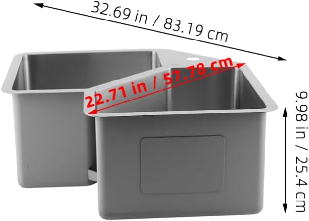 Healifty Stainless Steel Corner Kitchen Sink: Undermount Corner Butterfly Kitchen Sink Double Bowl Top Mount Universal for Laundry Restaurant Bathroom Outdoor Indoor Garage