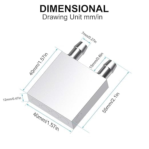 Image of QBM Peltier Water Cooling Plate, 40x40x12mm, Aluminum Water Block, Heat Sink System with 3.5 m /h Fan, 5V USB