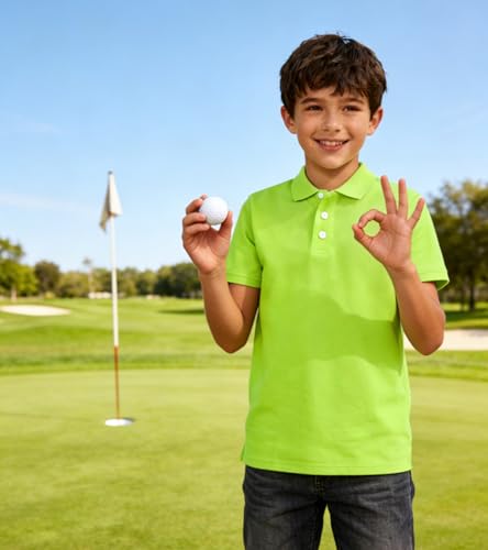 Image of uideazone Boys Polo Shirts Dry Fit Performance Golf Short Sleeve Casual School Uniform Size 5-14